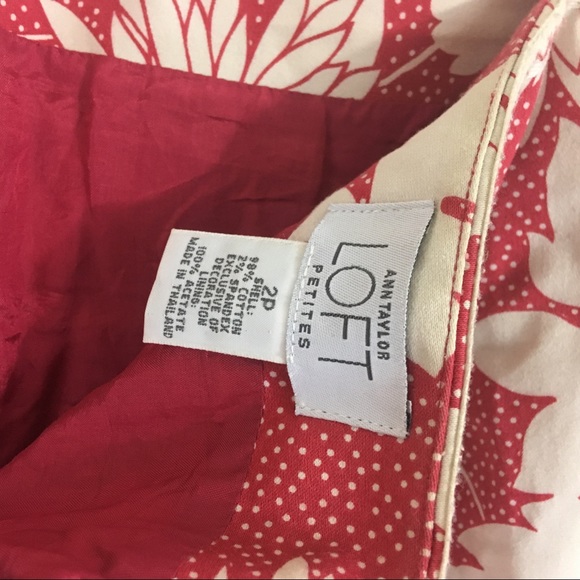 Red floral vintage Anne Taylor loft pretty skirt! - Picture 6 of 7